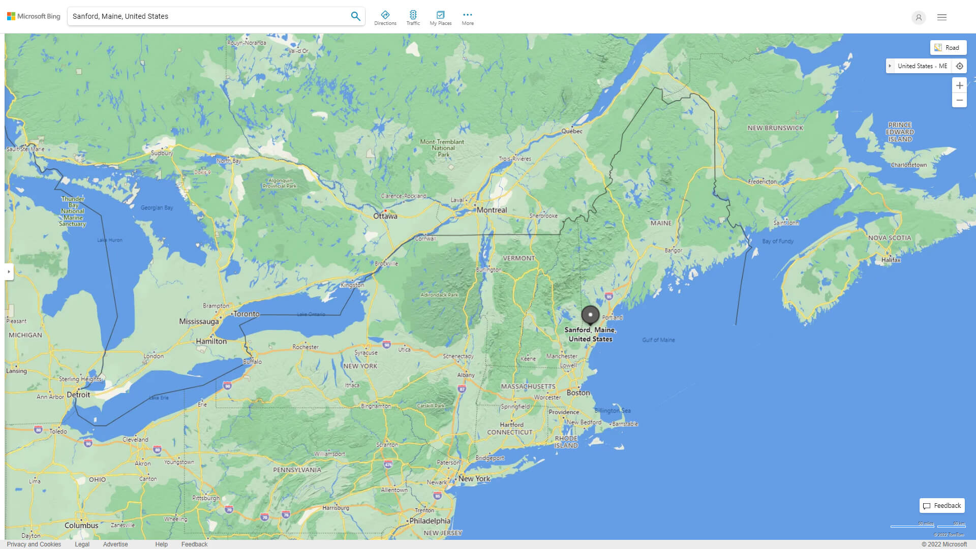 Sanford Map Maine